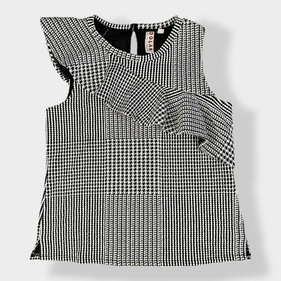 Anthropologie Tops - Anthropologie Dolan Callan Ruffled Houndstooth Top Size‎ M